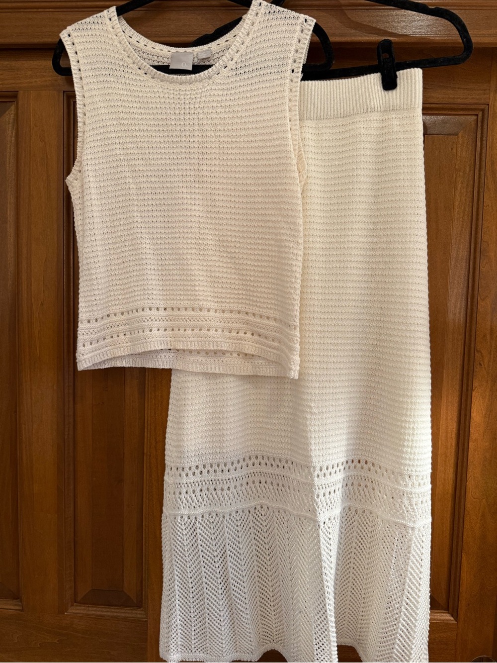0° C Cream Knit Two-Piece Tank & Skirt Set